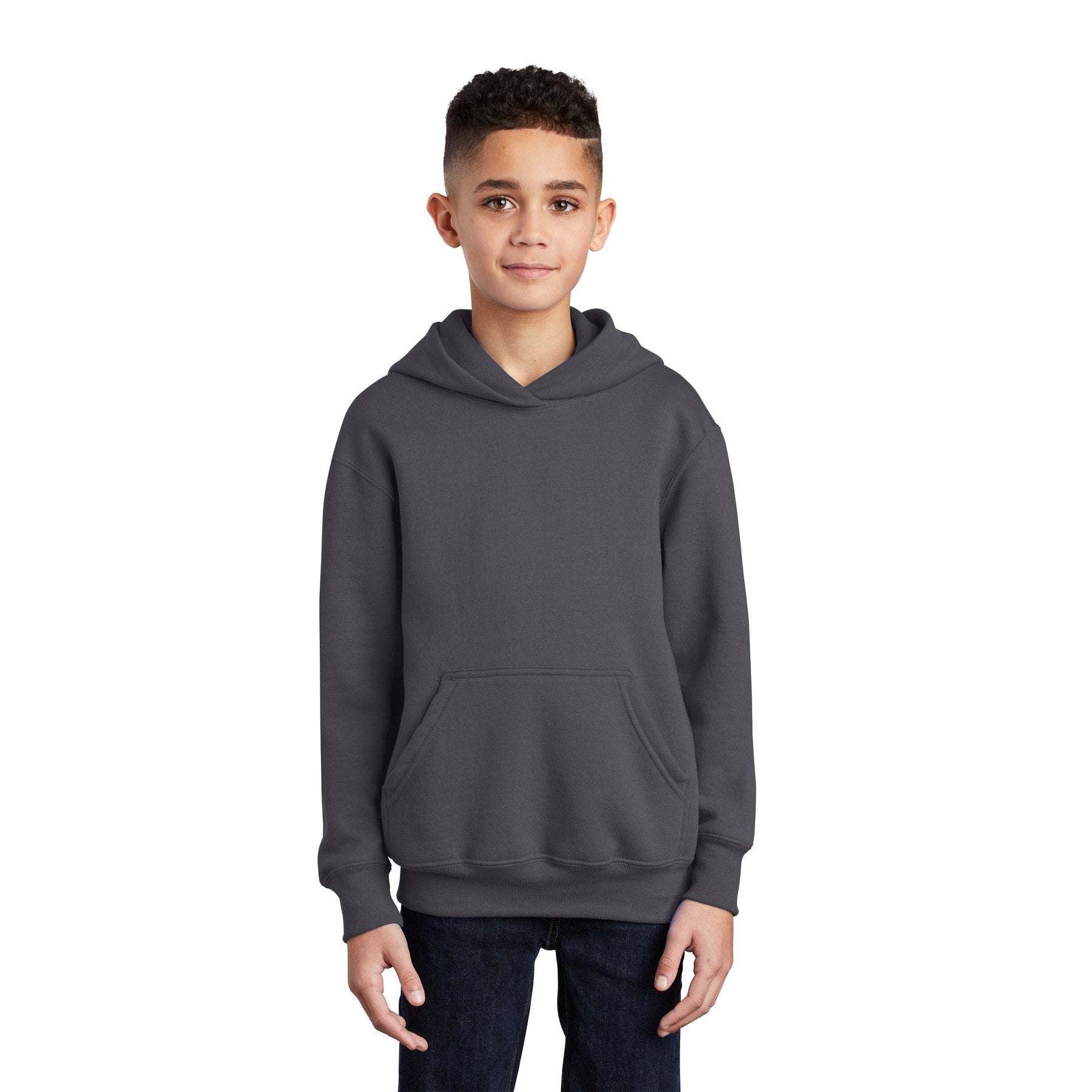 Port & Company-Port & Company® - Youth Core Fleece Pullover Hooded Sweatshirt. PC90YH-MedTech-4